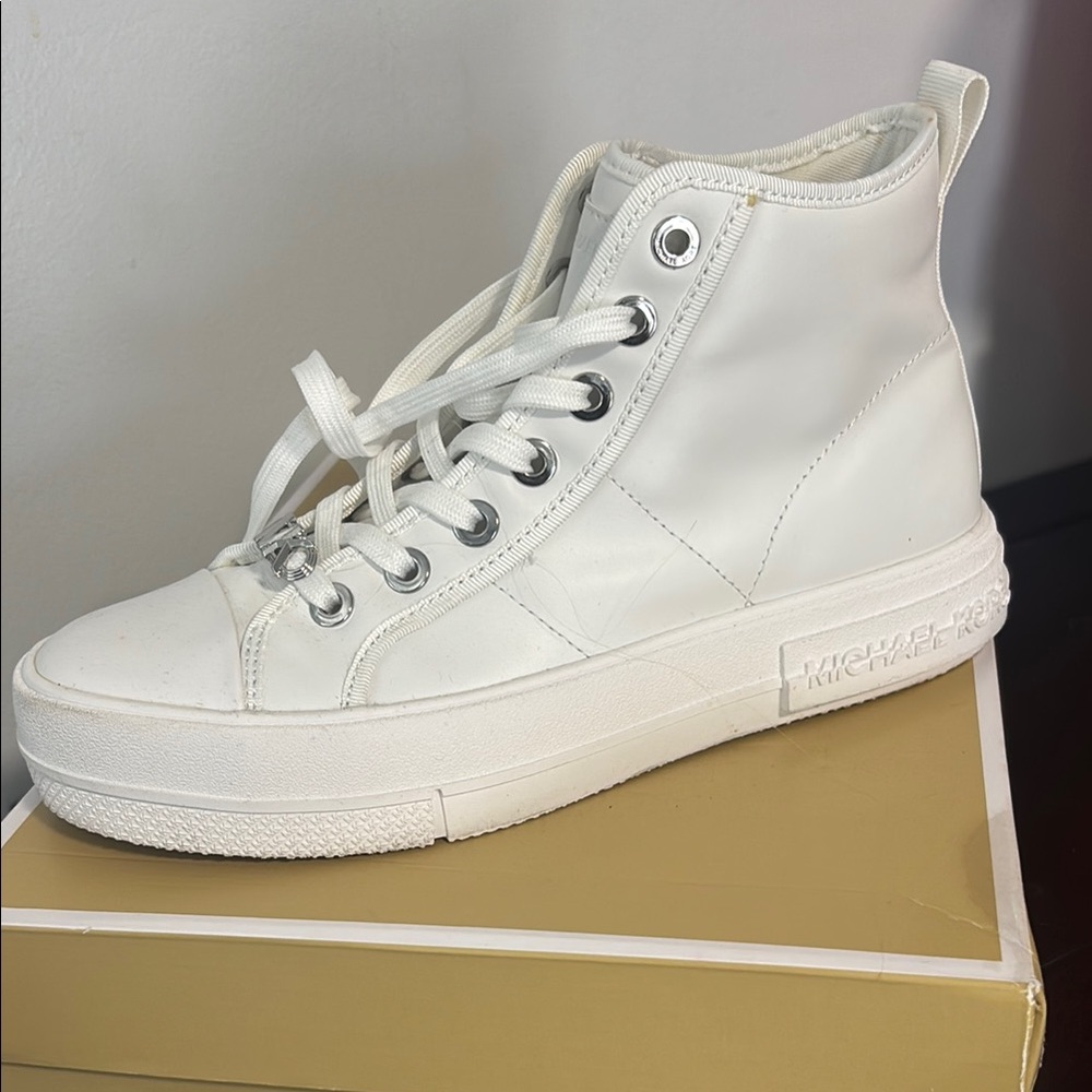 Michael Kors White Canvas Sneakers Classic Design